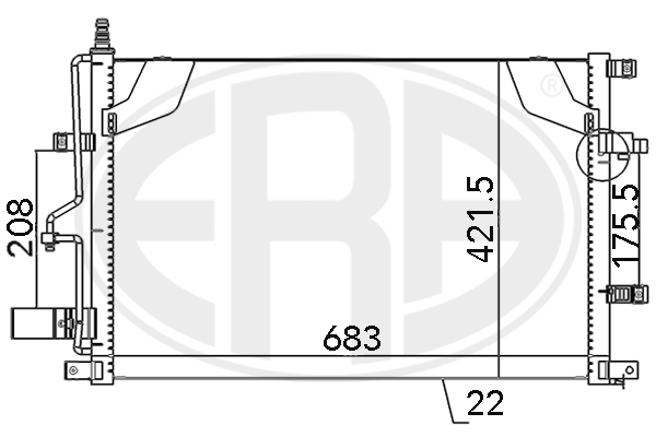 ERA 667124 Συμπυκνωτής, σύστ. κλιματισμού for VOLVO