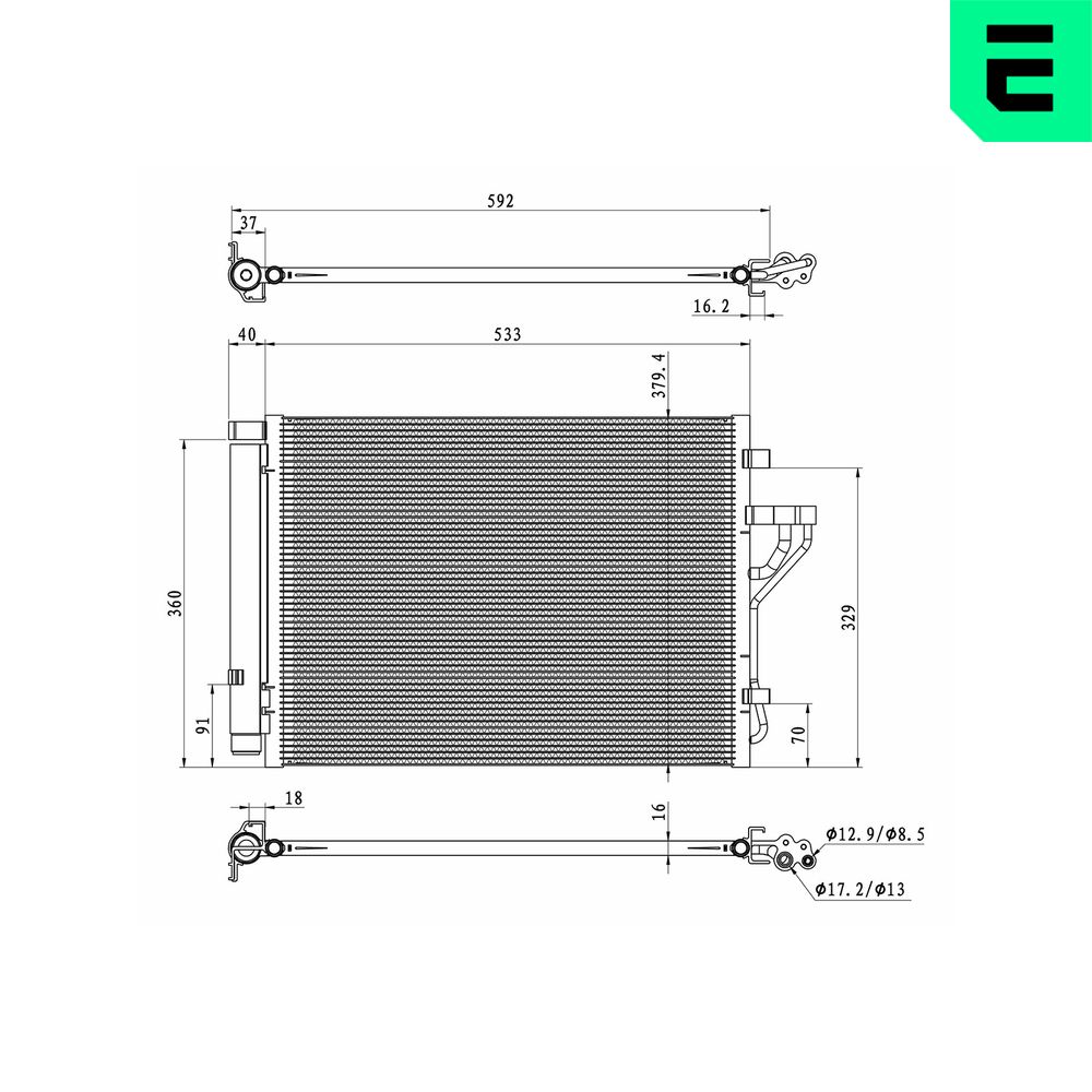 ERA 667361 Συμπυκνωτής, σύστ. κλιματισμού for HYUNDAI KIA