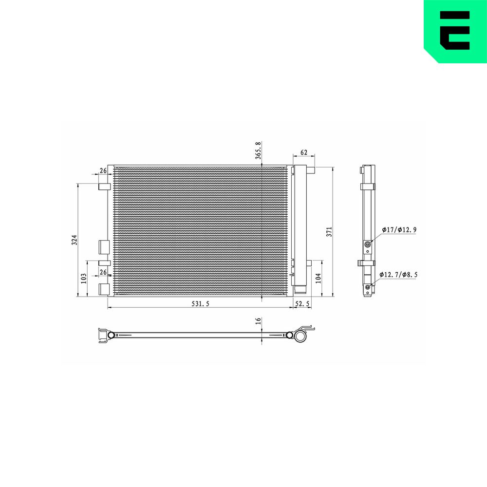 ERA 667378 Συμπυκνωτής, σύστ. κλιματισμού for HYUNDAI