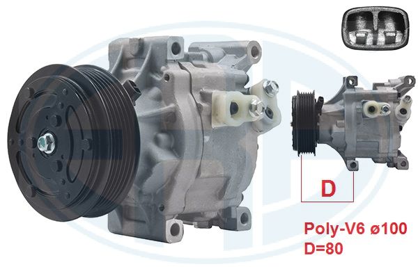ERA 670016 Compressor, air conditioning for FIAT FORD LANCIA