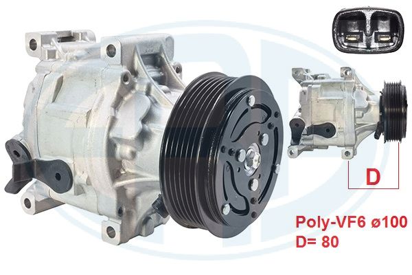 ERA 670098 Compressor, air conditioning for FIAT FORD LANCIA
