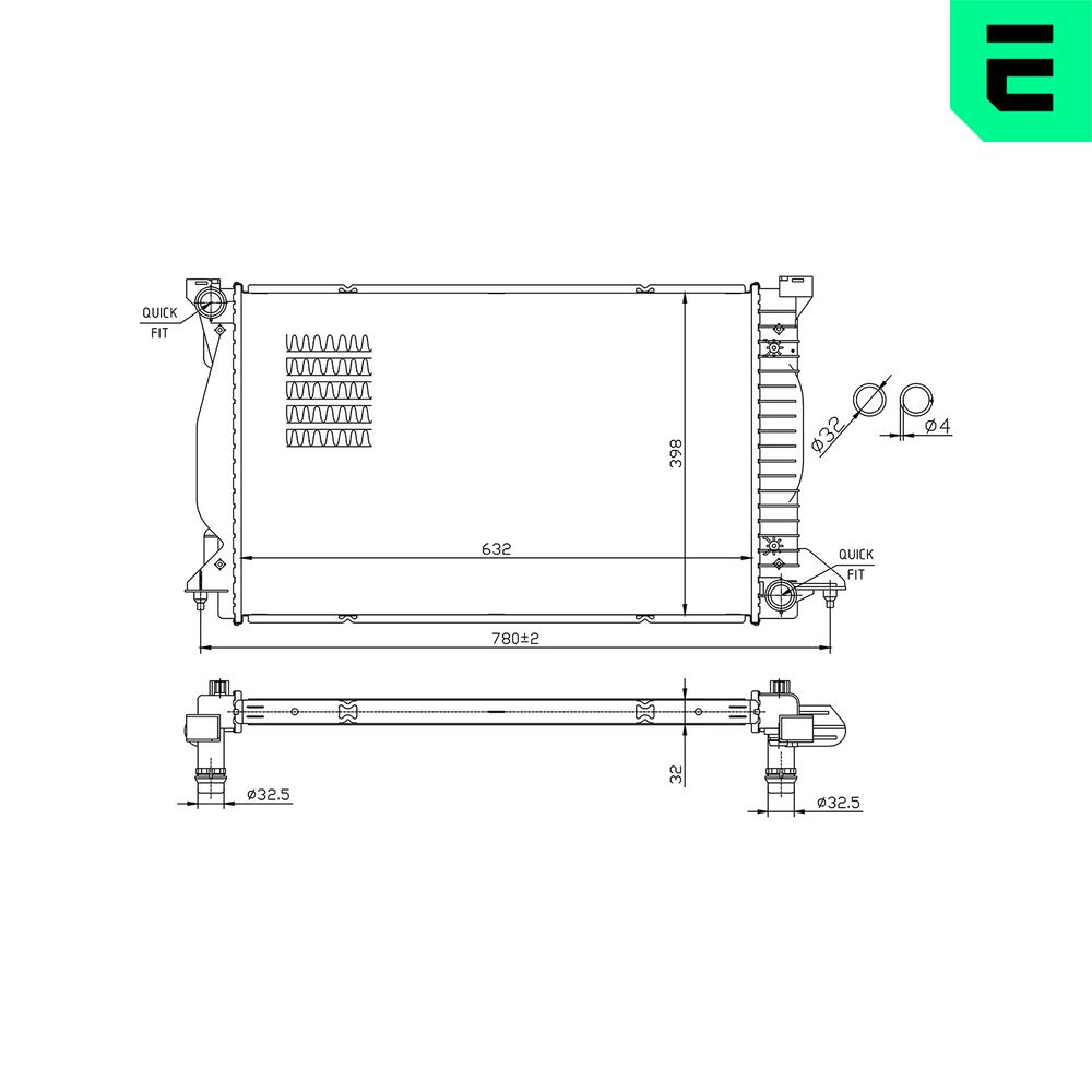 ERA 673768 Radiator, engine cooling for AUDI SKODA