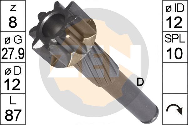 ERA ZN9528 Pinion, starter for NISSAN