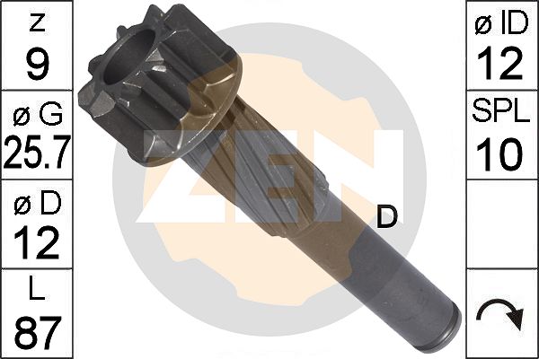 ERA ZN9566 Pinion, starter for VOLVO