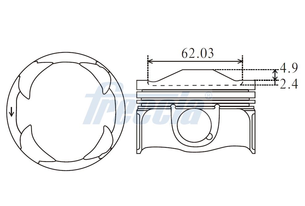 FRECCIA FP23-113700 Πιστόνι for CITROËN DS FIAT JEEP OPEL PEUGEOT TOYOTA