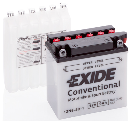 EXIDE 12N9-4B-1 EXIDE Conventional Starter Battery for APRILIA CAGIVA GILERA HONDA KTM MZ PEUGEOT PIAGGIO VESPA