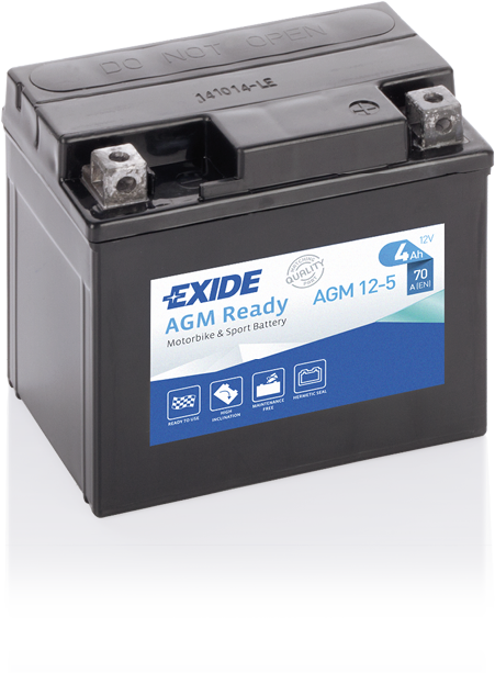 EXIDE AGM12-5 EXIDE AGM Ready Starter Battery for AEON APRILIA BAOTIAN BETA CAGIVA CPI GILERA HERCULES HMRacing HONDA HUSABERG H
