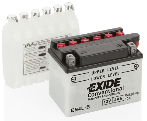 EXIDE EB4L-B EXIDE Conventional Starter Battery for APRILIA ATALA BENELLI CAGIVA DERBI GARELLI GASGAS GENERIC GILERA HERCULES HO