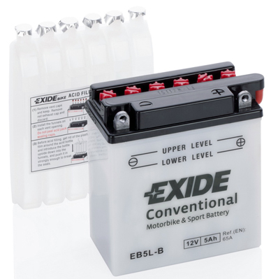 EXIDE EB5L-B EXIDE Conventional Starter Battery for HERCULES HONDA KEEWAY KYMCO MAICO MALAGUTI MZ PEUGEOT PIAGGIO REX SACHS SIMS