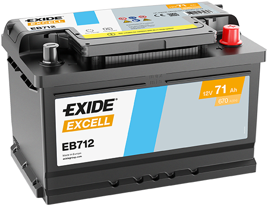 EXIDE EB712 EXCELL ** Starter Battery for ALFA ROMEO AUDI AUSTIN BENTLEY BMW CADILLAC CHEVROLET CITROËN FERRARI FORD FORD ASIA &