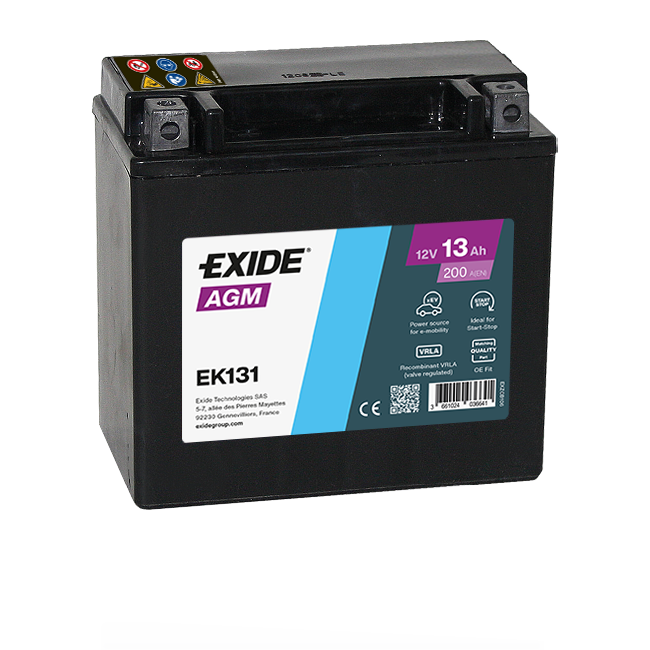 EXIDE EK131 AGM Starter Battery for ALPINA BMW CITROËN DS JEEP MERCEDES-BENZ OPEL PEUGEOT PORSCHE ROLLS-ROYCE VAUXHALL