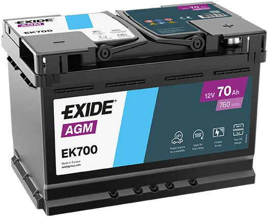 EXIDE EK700 AGM Starter Battery for AC ALFA ROMEO ALPINA ASTON MARTIN AUDI BMW BMW (BRILLIANCE) CADILLAC CHEVROLET CITROËN CUPRA