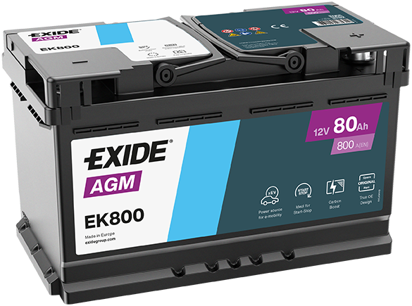 EXIDE EK800 AGM Starter Battery for ALFA ROMEO ALPINA AUDI BMW CADILLAC CHEVROLET CHRYSLER DODGE FIAT FORD FORD USA GENESIS HYUN