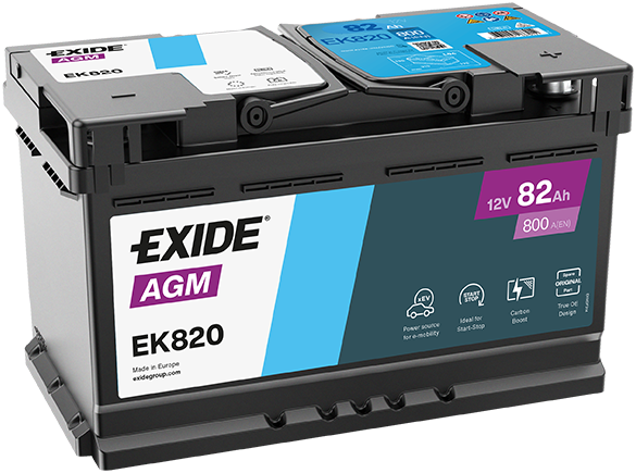 EXIDE EK820 AGM Starter Battery for ALFA ROMEO ALPINA AUDI BMW CADILLAC CHEVROLET CHRYSLER DODGE FIAT FORD FORD USA GENESIS HYUN