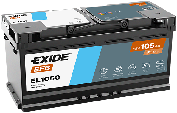 EXIDE EL1050 EFB Starter Battery for ALPINA AUDI BMW CITROËN FIAT IVECO LAND ROVER LEXUS NISSAN OPEL PEUGEOT PORSCHE RENAULT VAU