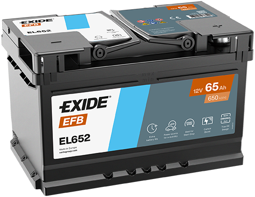 EXIDE EL652 EFB Starter Battery for ALFA ROMEO AUDI AUSTIN BENTLEY BMW CADILLAC CHEVROLET CITROËN FERRARI FORD FORD ASIA & OCEAN