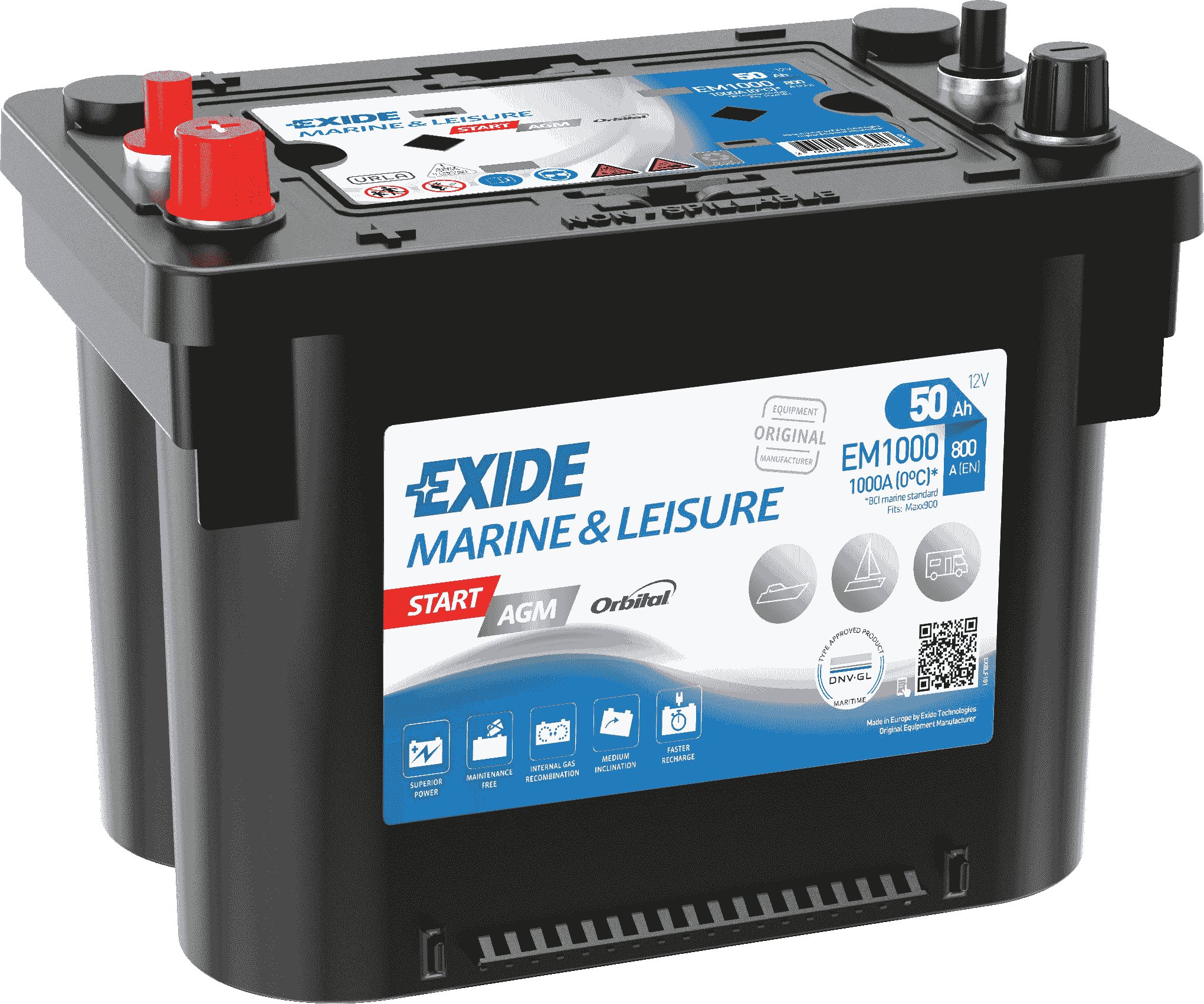EXIDE EM1000 EXIDE START AGM Starter Battery for CHRYSLER DODGE FENDT FORD INFINITI ISUZU JEEP KRAMER LANCIA NEW HOLLAND
