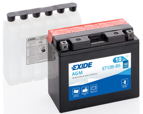 EXIDE ET12B-BS EXIDE AGM Starter Battery for APRILIA BENELLI BIMOTA BMW CF MOTO DUCATI KAWASAKI KYMCO MASH PIAGGIO YAMAHA