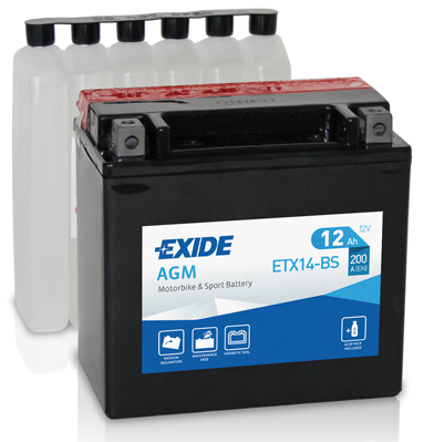 EXIDE ETX14-BS EXIDE AGM Starter Battery for ADIVA APRILIA BMW BUELL CAGIVA DUCATI GILERA HARLEY-DAVIDSON HONDA HUSQVARNA HYOSUN