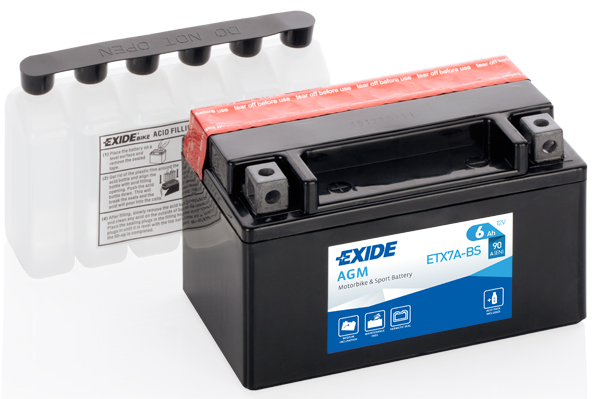 EXIDE ETX7A-BS EXIDE AGM Starter Battery for ADLY BAOTIAN BEELINE BENELLI BENZHOU DAELIM ETON F.B MONDIAL HONDA HUATIAN HYOSUNG 
