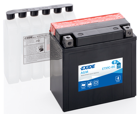 EXIDE ETX9C-BS EXIDE AGM Starter Battery for APRILIA BENELLI BRIXTON CAGIVA DAELIM DERBI GILERA HARLEY-DAVIDSON HONDA HYOSUNG IT