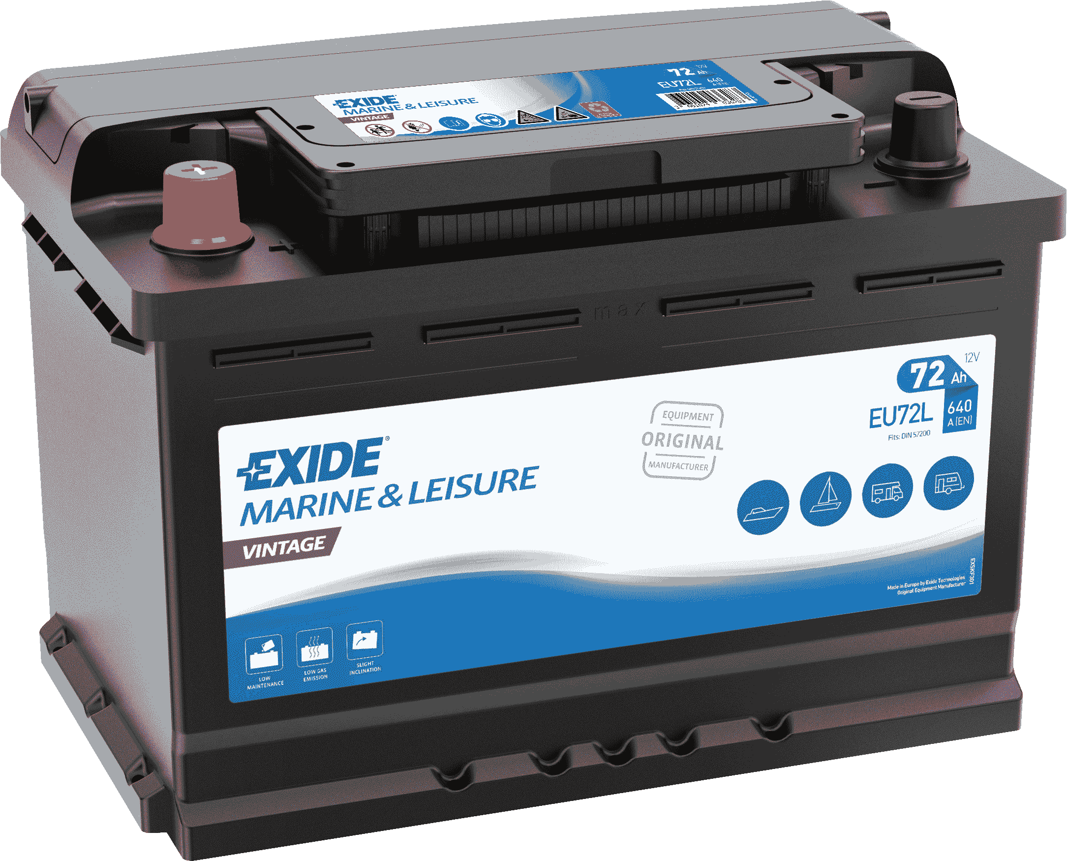 EXIDE EU72L EXIDE VINTAGE Starter Battery