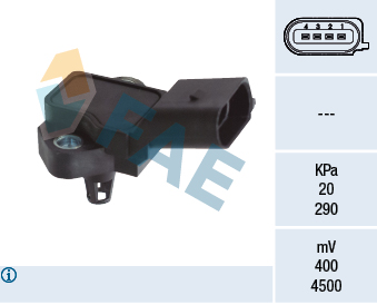 FAE 15162 Sensor, boost pressure for AUDI SEAT VW
