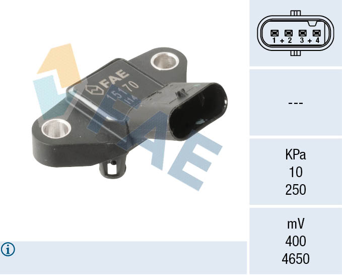 FAE 15170 Sensor, boost pressure for AUDI PORSCHE