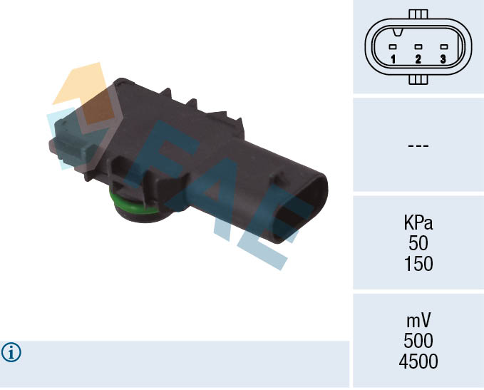 FAE 15196 Αισθητ., πίεση πολλ. εισαγωγής for AUDI VW