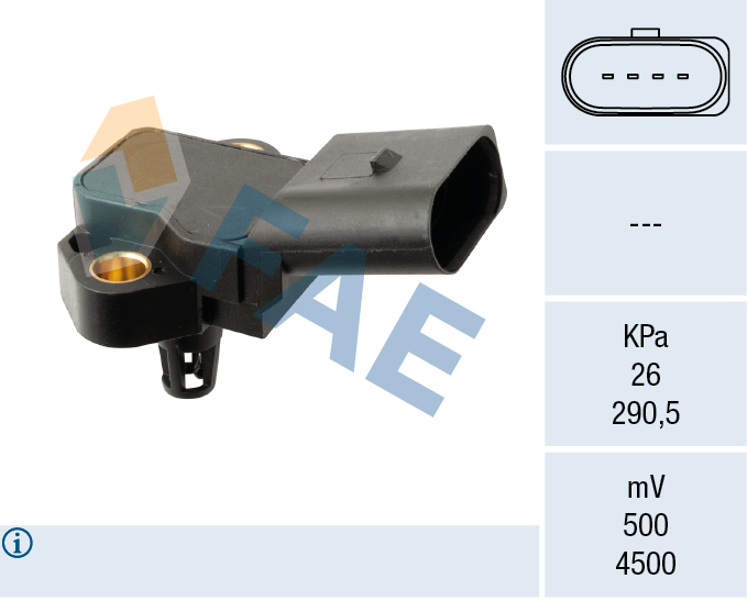 FAE 15279 Sensor, boost pressure for AUDI SEAT SKODA VW
