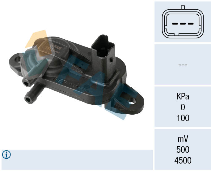 FAE 16122 Αισθητήρας, πίεση καυσαερίων for FIAT LANCIA MITSUBISHI PEUGEOT