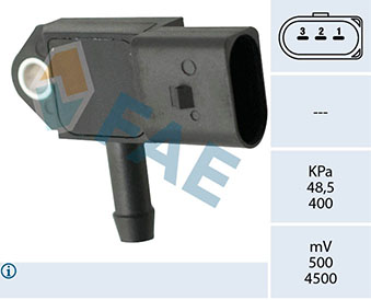 FAE 16133 Αισθητ., πίεση πολλ. εισαγωγής for AUDI MAN SEAT SKODA VW