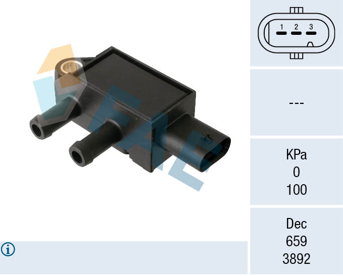 FAE 16159 Αισθητήρας, πίεση καυσαερίων for AUDI CUPRA MAN PORSCHE SEAT SKODA VW