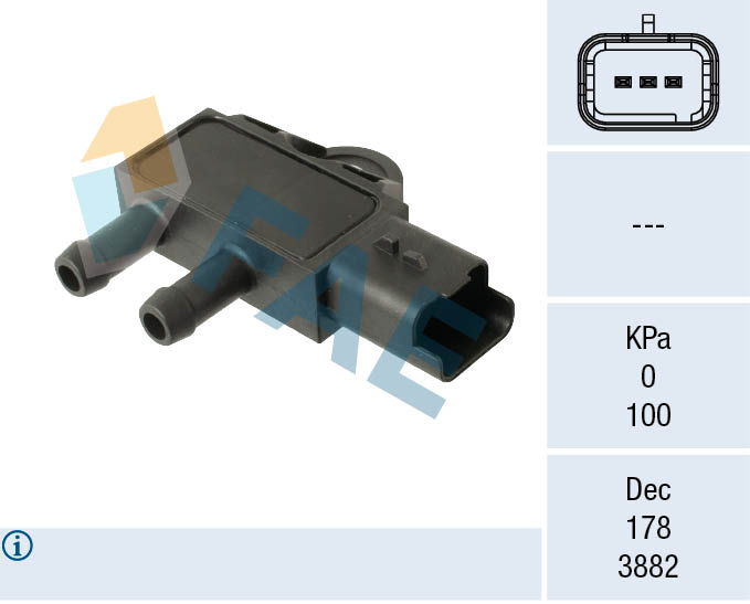 FAE 16162 Sensor, exhaust pressure