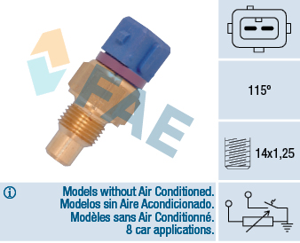 FAE 34435 Sensor, coolant temperature for CITROËN LANCIA PEUGEOT