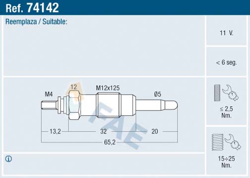 BOSCH 0 250 213 013 Duraterm Glødeplugg