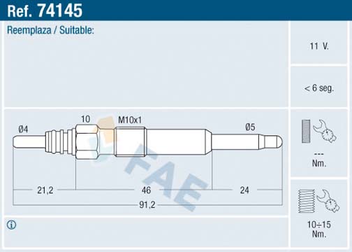 DENSO DG-124 Glødeplugg