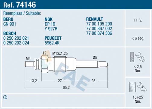 BLUE PRINT ADZ91819 Glødeplugg