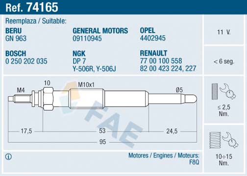 BOSCH 0 250 403 058 Duraterm High Speed Glødeplugg