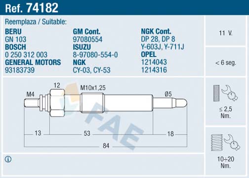 BLUE PRINT ADN11826 Glødeplugg