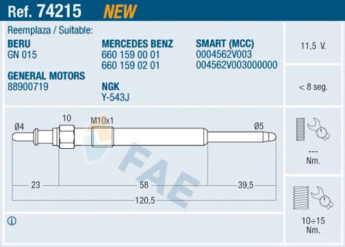 DENSO DG-502 Glødeplugg