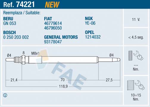 BLUE PRINT ADZ91802 Glødeplugg
