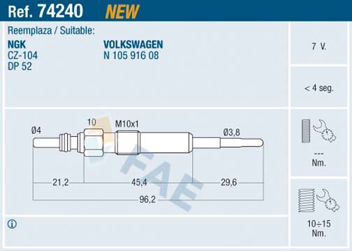 FEBI BILSTEIN 15949 Glødeplugg