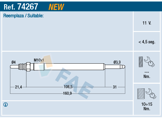 FAE 74218 Glødeplugg