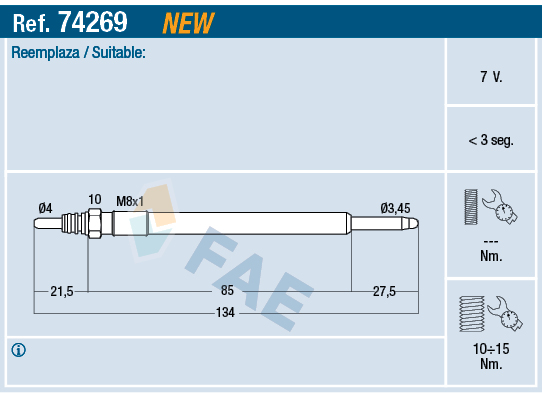 FAE 74269 Glødeplugg