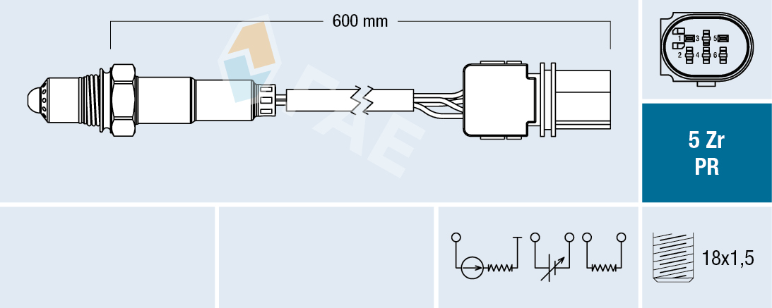 FAE 75069 Oxygen Sensor for ALFA ROMEO AUDI CADILLAC CHEVROLET CHRYSLER CITROËN FIAT IVECO OPEL SEAT VW