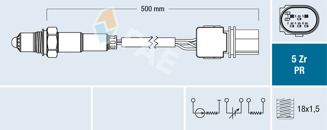 FAE 75080 Oxygen Sensor for CITROËN FORD NISSAN PEUGEOT RENAULT