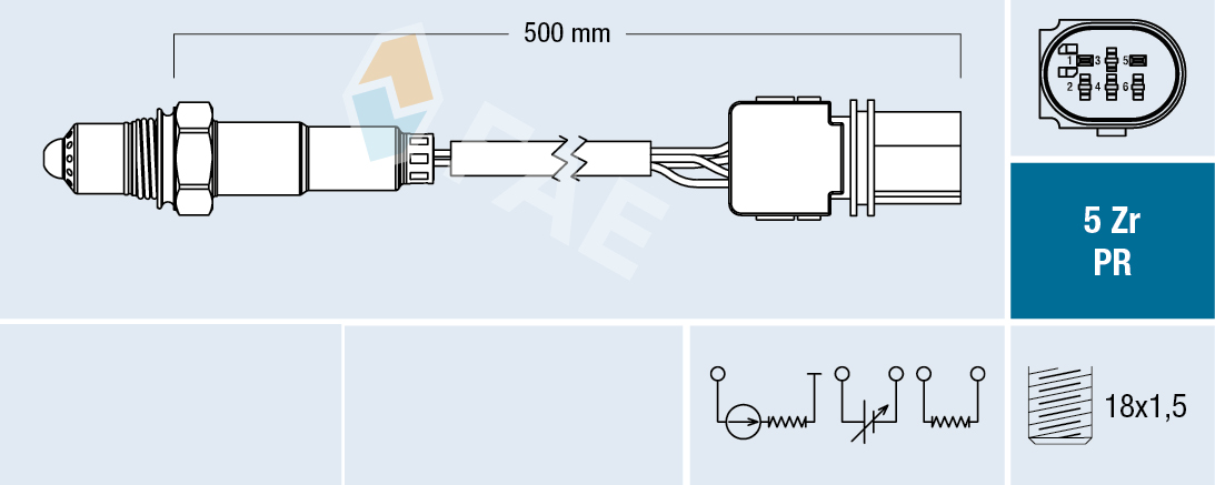 FAE 75110 Oxygen Sensor for ALFA ROMEO AUDI CHEVROLET FIAT FORD FORD AUSTRALIA JAGUAR JEEP LANCIA OPEL VOLVO
