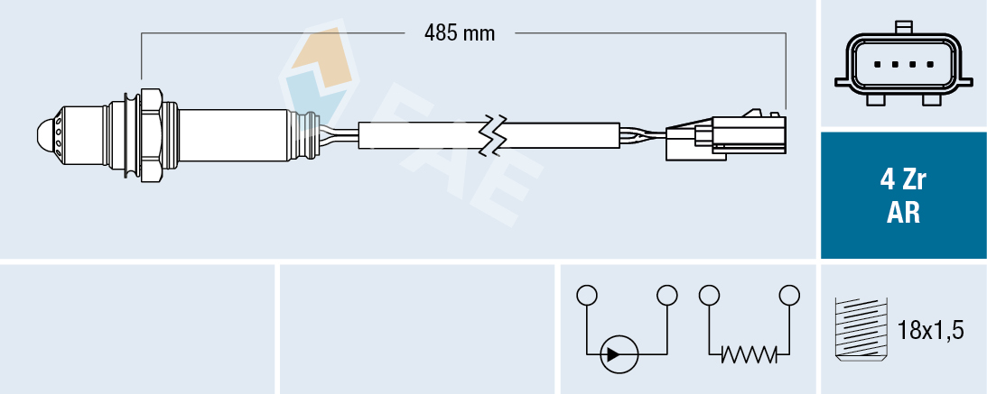 FAE 75634 Oxygen Sensor for DACIA NISSAN RENAULT