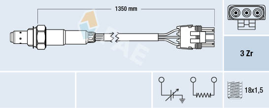 FAE 77120 Oxygen Sensor for OPEL VAUXHALL